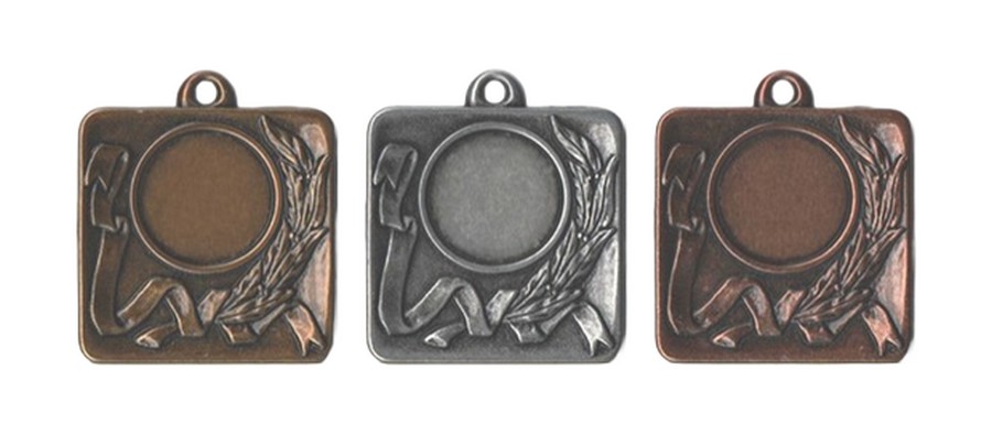 R 1086 Medaille vierkant Antiek G/Z/B compleet LAATSTE Serie OP=OP!!